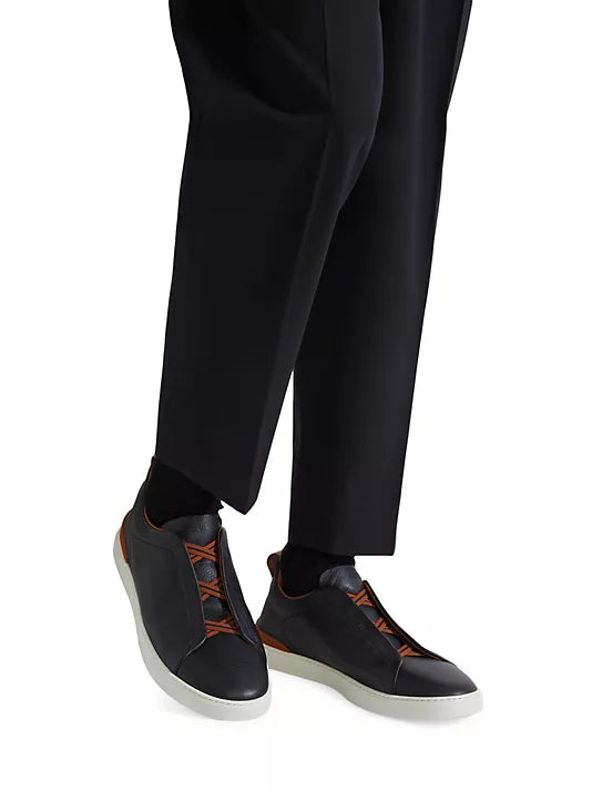 vatie　　　Ermenegildo Zegnaスニーカー Ermenegildo Zegna Men's Tiziano in White Calfskin Leather Low-Top