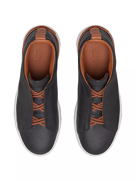 ZEGNA BLK/VIC LEATHER TRIPLE STITCH – Bratteli Family Stores