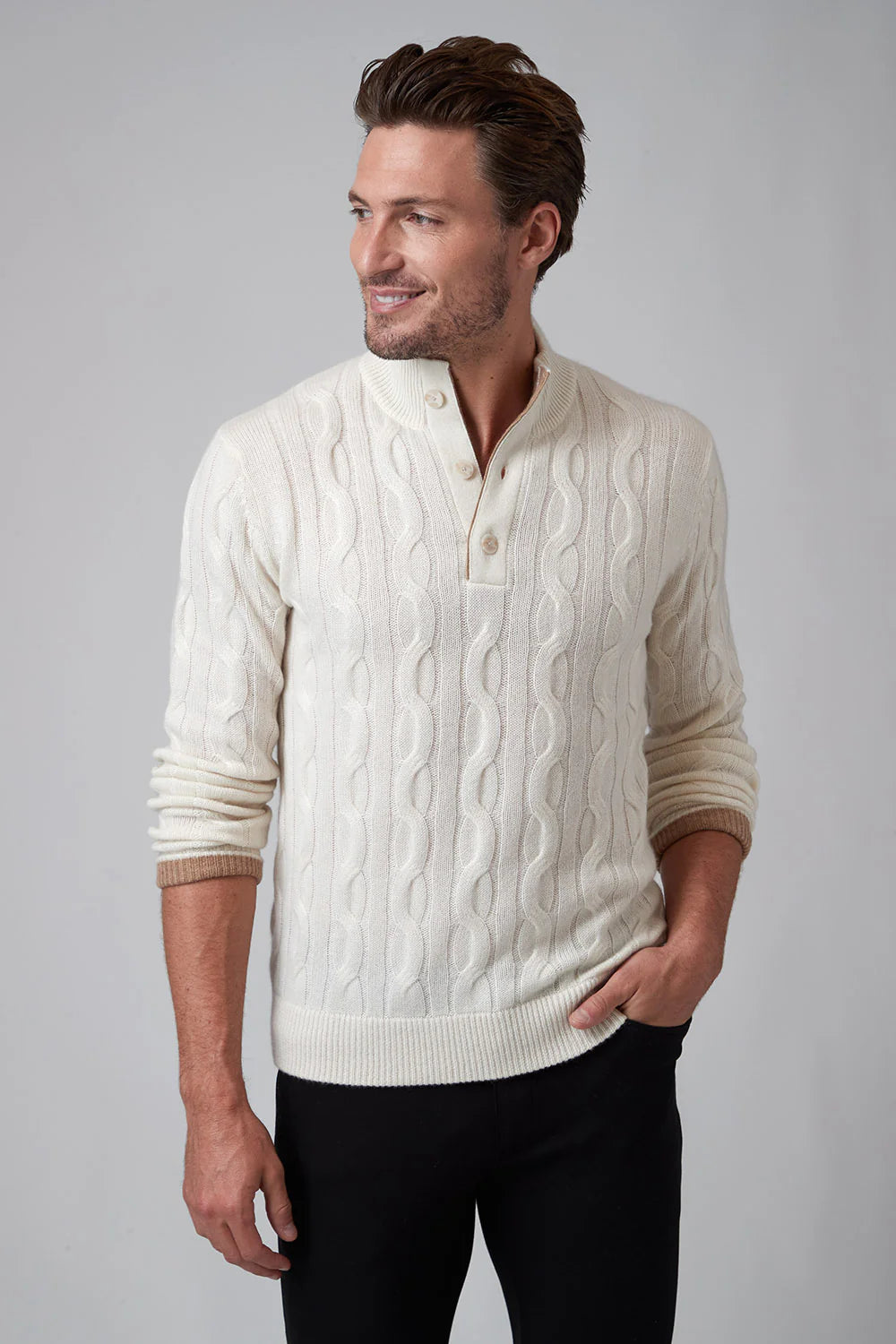 トップス mame Mixed Cable Knit Pullover - white Ivory Cashmere Cable Knit Eloise Sweater | Tuckernuck