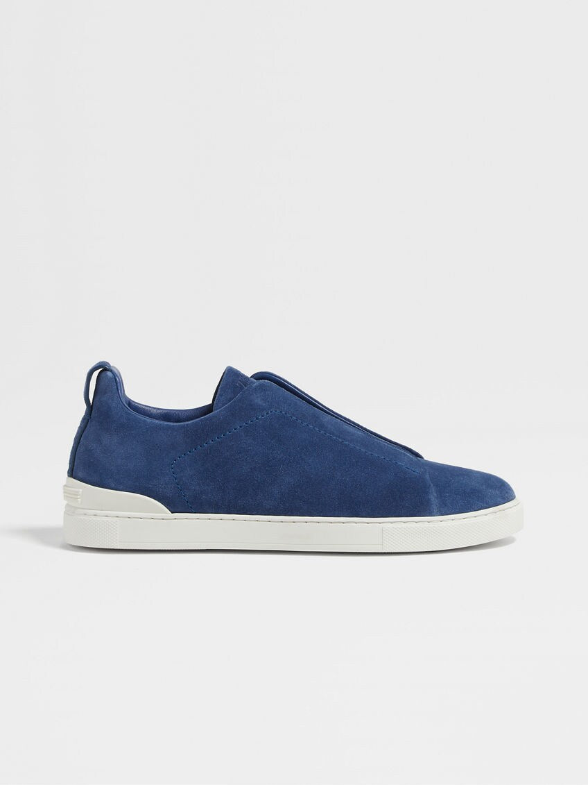 ZEGNA BLU SUEDE TRIPLE STITCH SNEAKER – Bratteli Family Stores