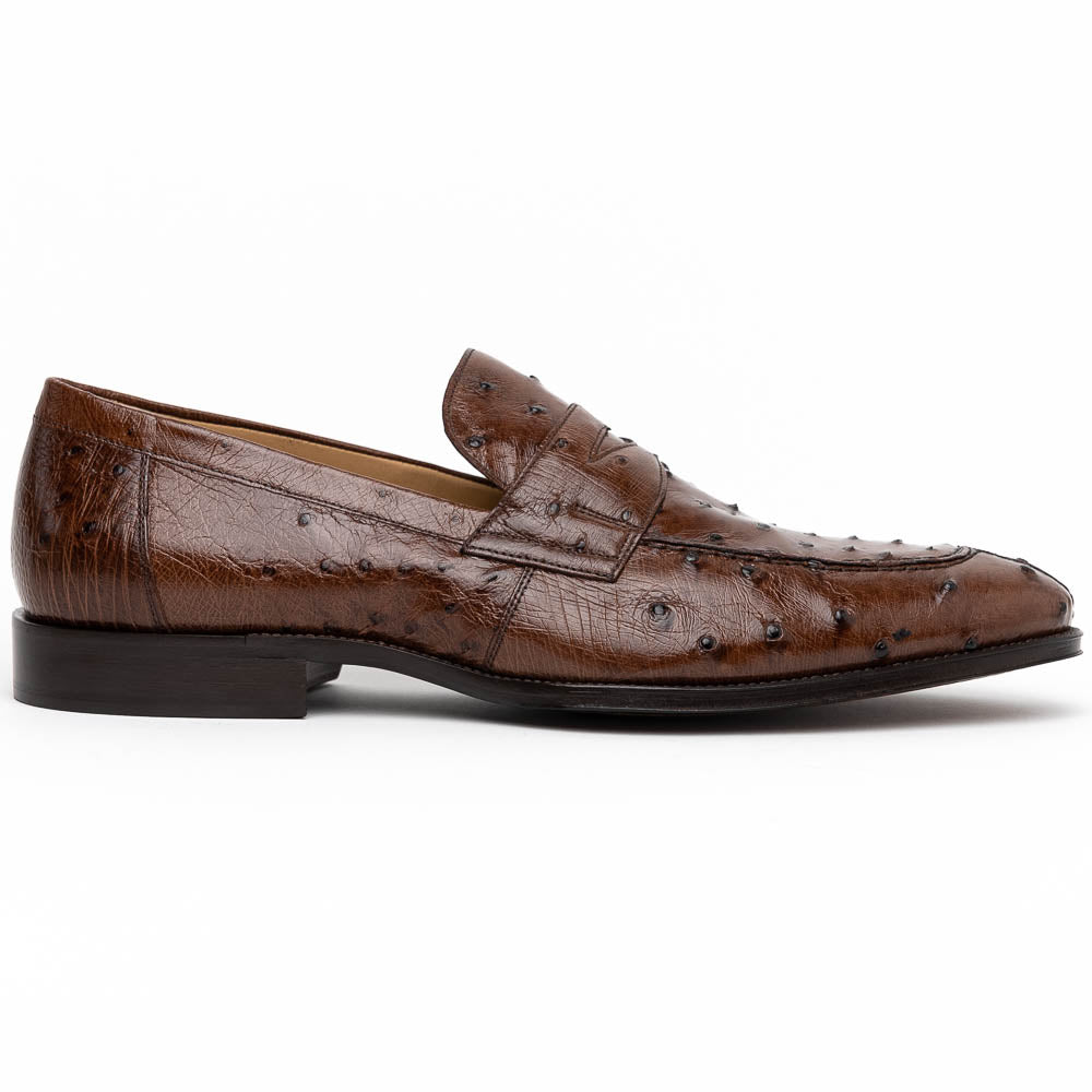 ZELLI BROWN ROMA OSTRICH DRESS LOAFER – Bratteli Family Stores display picture 2